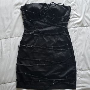 Silk bondage design short dress